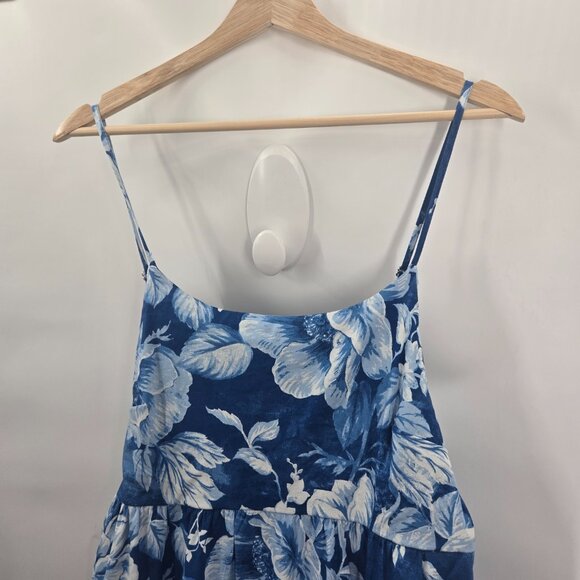 Joie Blue White Floral Tropical Empire Waist Summer Resort Maxi Dress 8 NWOT - Picture 4 of 14